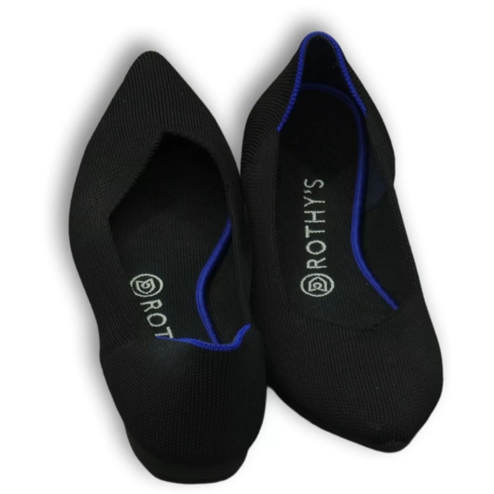 Rothys size 8 black pointed tie womens